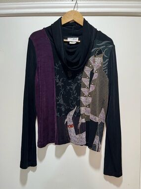 Vtg 80s 90’s  Art To Wear Nancy Bolen for City Girl Small Woman’s Blouse Classy